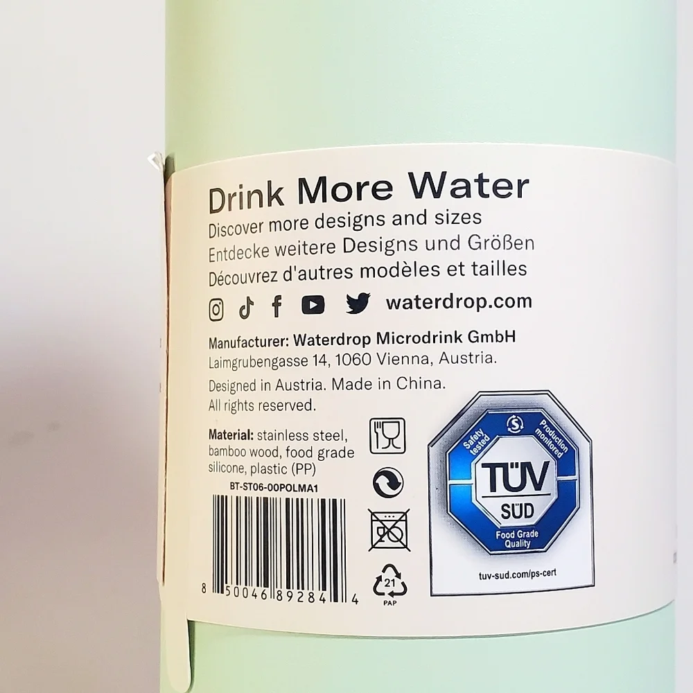 WATERDROP Thermo Steel Stainless Steel Bottle Robust Double-Walled Water Bottle
